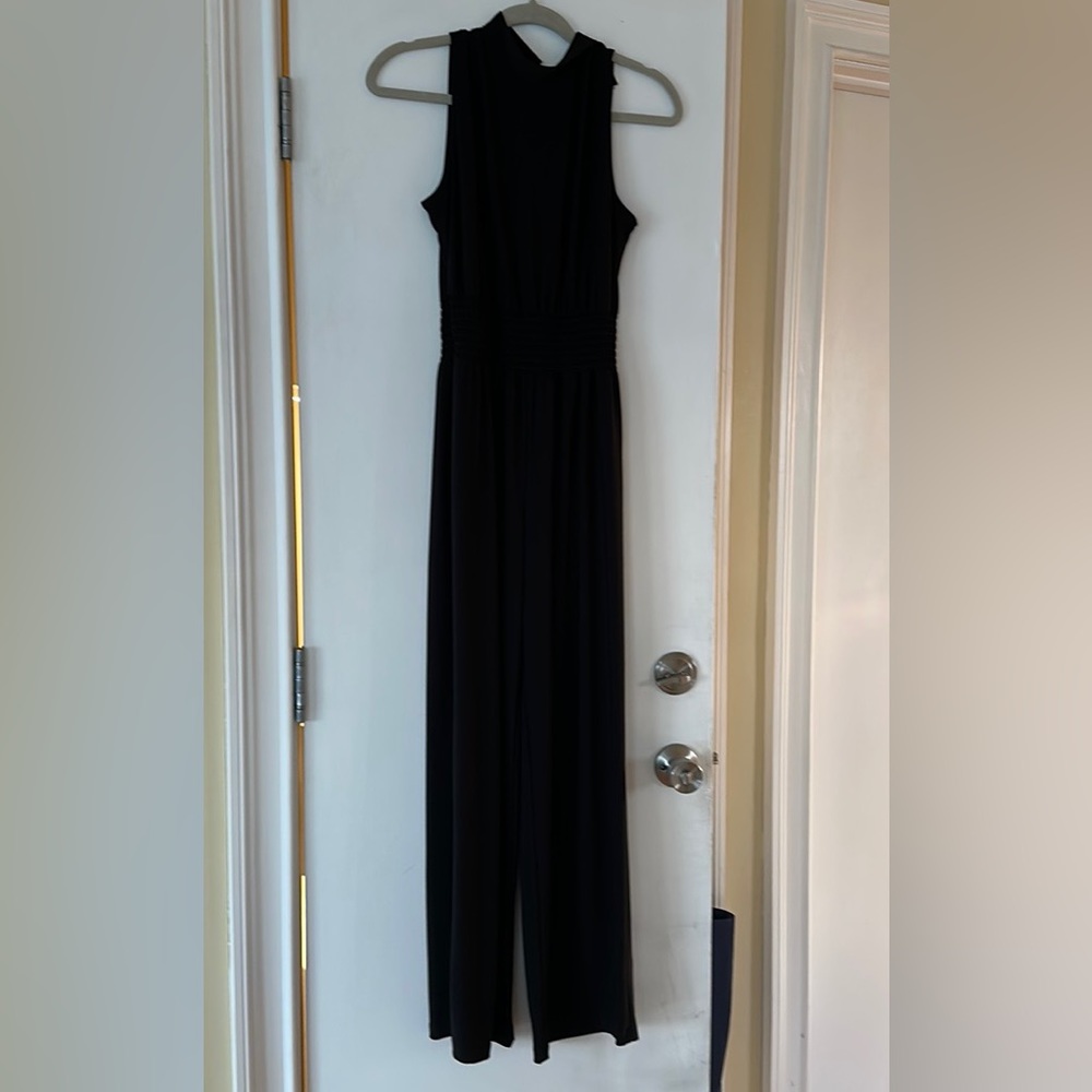 Black mock neck jumpsuit